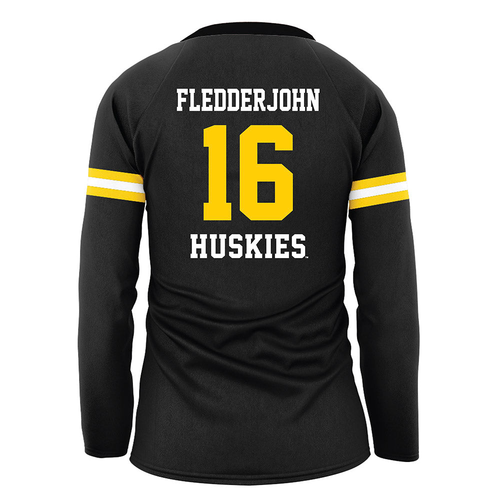 Michigan Tech - NCAA Women's Volleyball : Julia Fledderjohn - Black Volleyball Jersey-1