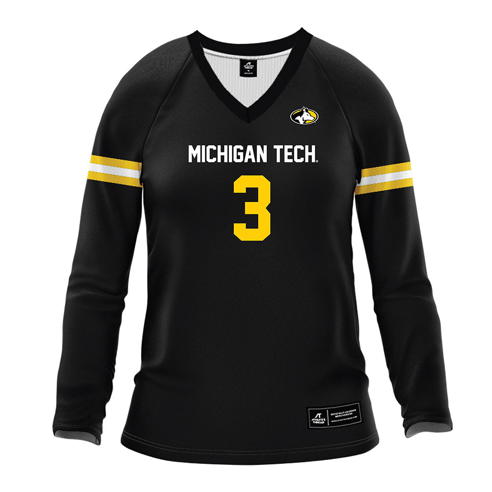 Michigan Tech - NCAA Women's Volleyball : Madelyn Torola - Black Volleyball Jersey-0