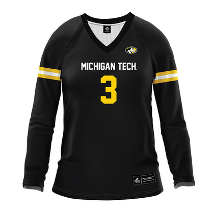 Michigan Tech - NCAA Women's Volleyball : Madelyn Torola - Black Volleyball Jersey-0