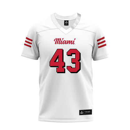 Miami of Ohio - NCAA Football : Grant Lyons - 2024 White Premium Football Jersey