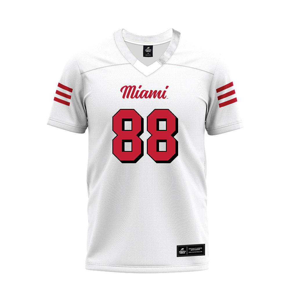 Miami of Ohio - NCAA Football : CJ Castner - 2024 White Premium Football Jersey-0