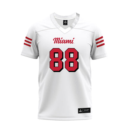 Miami of Ohio - NCAA Football : CJ Castner - 2024 White Premium Football Jersey-0