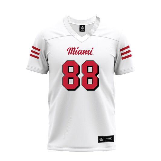 Miami of Ohio - NCAA Football : CJ Castner - 2024 White Premium Football Jersey-0