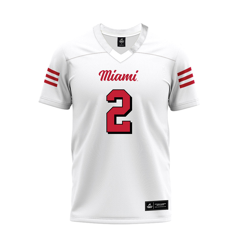 Miami of Ohio - NCAA Football : Jackson Pons - 2024 White Premium Football Jersey-0