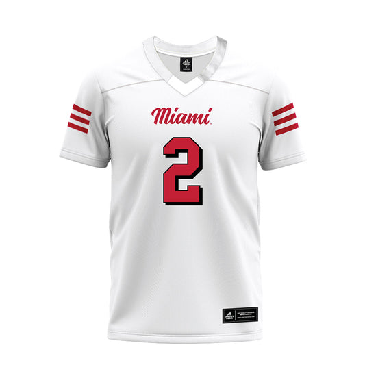 Miami of Ohio - NCAA Football : Jackson Pons - 2024 White Premium Football Jersey-0