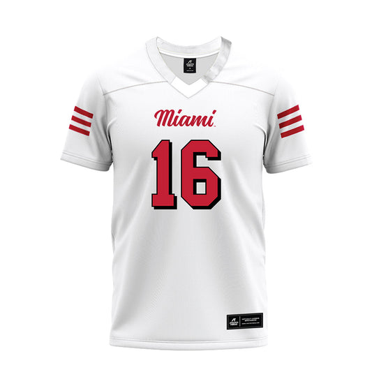 Miami of Ohio - NCAA Football : David McComb - 2024 White Premium Football Jersey-0