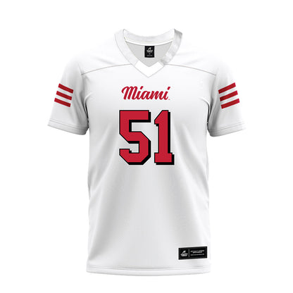 Miami of Ohio - NCAA Football : Eric Smith - 2024 White Premium Football Jersey-0
