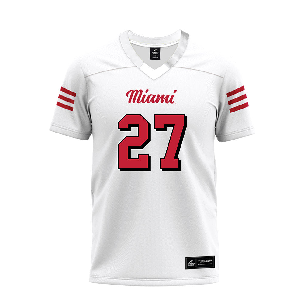 Miami of Ohio - NCAA Football : London Vickroy - 2024 White Premium Football Jersey-0