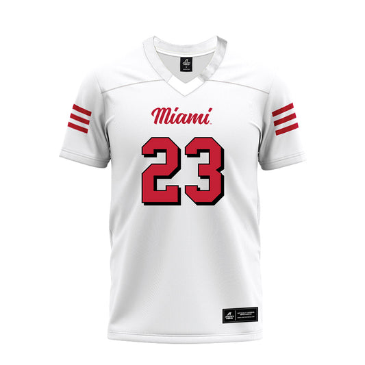 Miami of Ohio - NCAA Football : Ian Tepas - 2024 White Premium Football Jersey-0