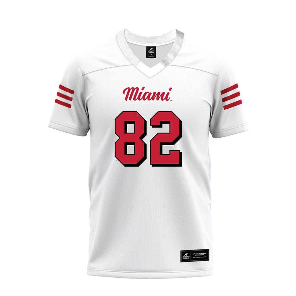 Miami of Ohio - NCAA Football : Andrew Bjorson - 2024 White Premium Football Jersey-0