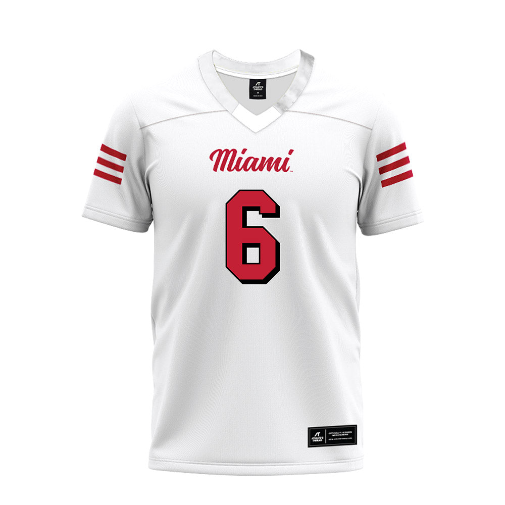 Miami of Ohio - NCAA Football : Caleb Heavner - 2024 White Premium Football Jersey-0