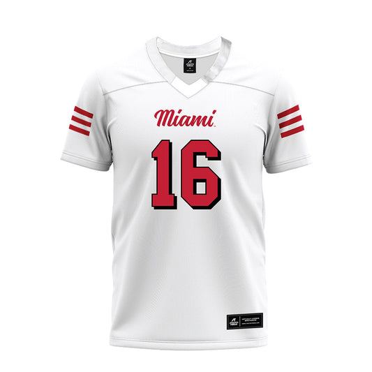 Miami of Ohio - NCAA Football : Christian McKinney - 2024 White Premium Football Jersey-0