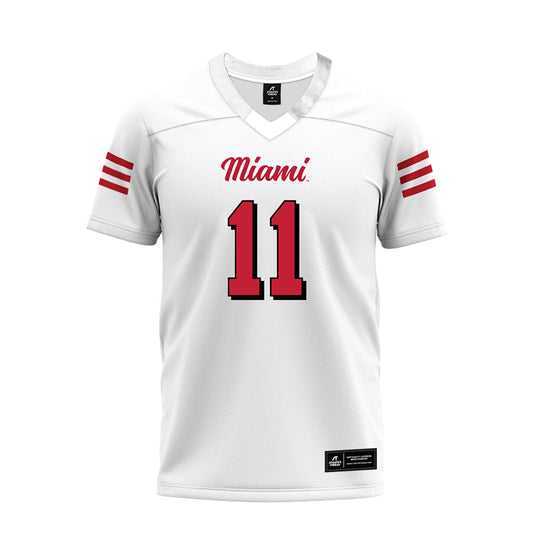 Miami of Ohio - Football Alumni : Noah Ehrlich - 2024 White Premium Football Jersey-0