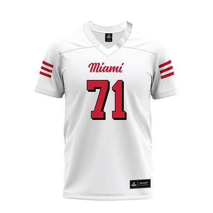 Miami of Ohio - NCAA Football : Lucas Barnes - 2024 White Premium Football Jersey-0
