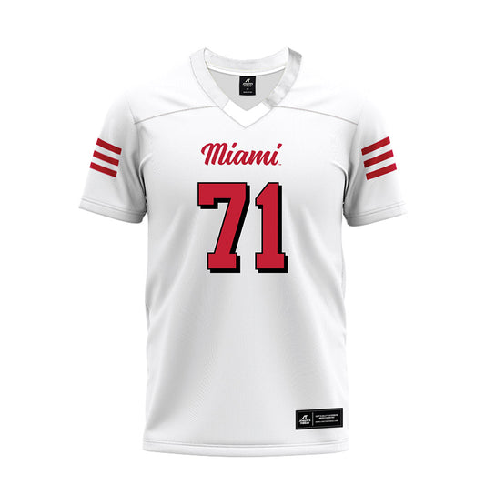 Miami of Ohio - NCAA Football : Lucas Barnes - 2024 White Premium Football Jersey-0