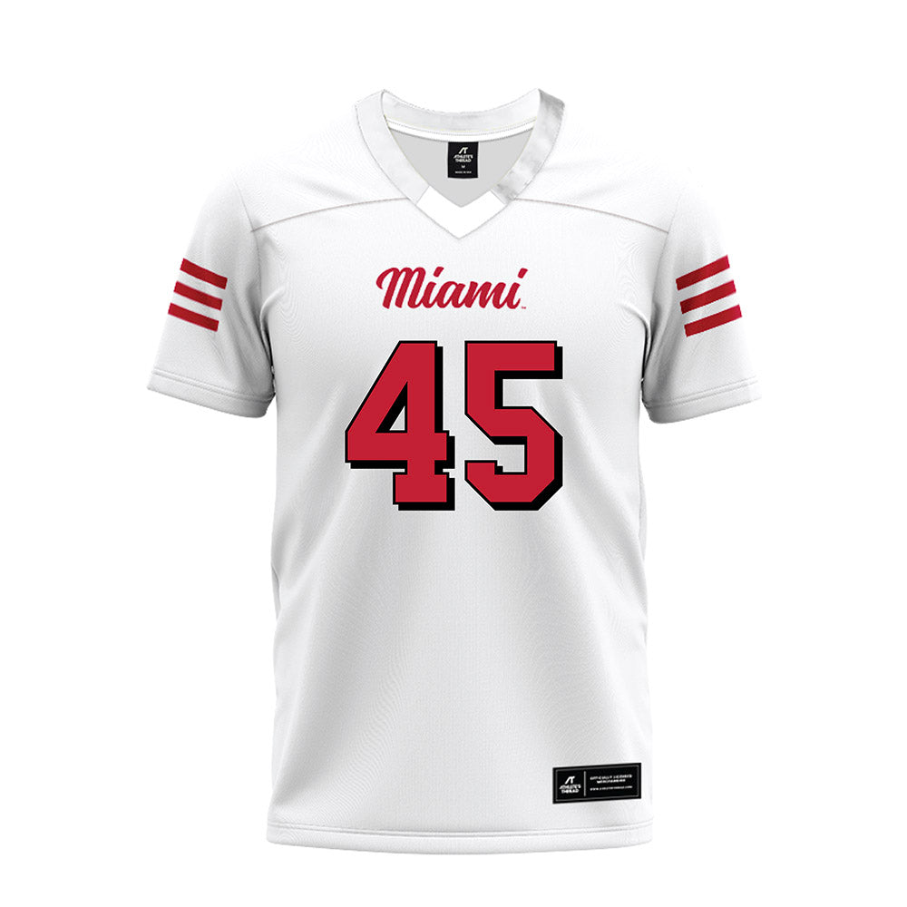 Miami of Ohio - NCAA Football : Ryan Stolarski - 2024 White Premium Football Jersey-0