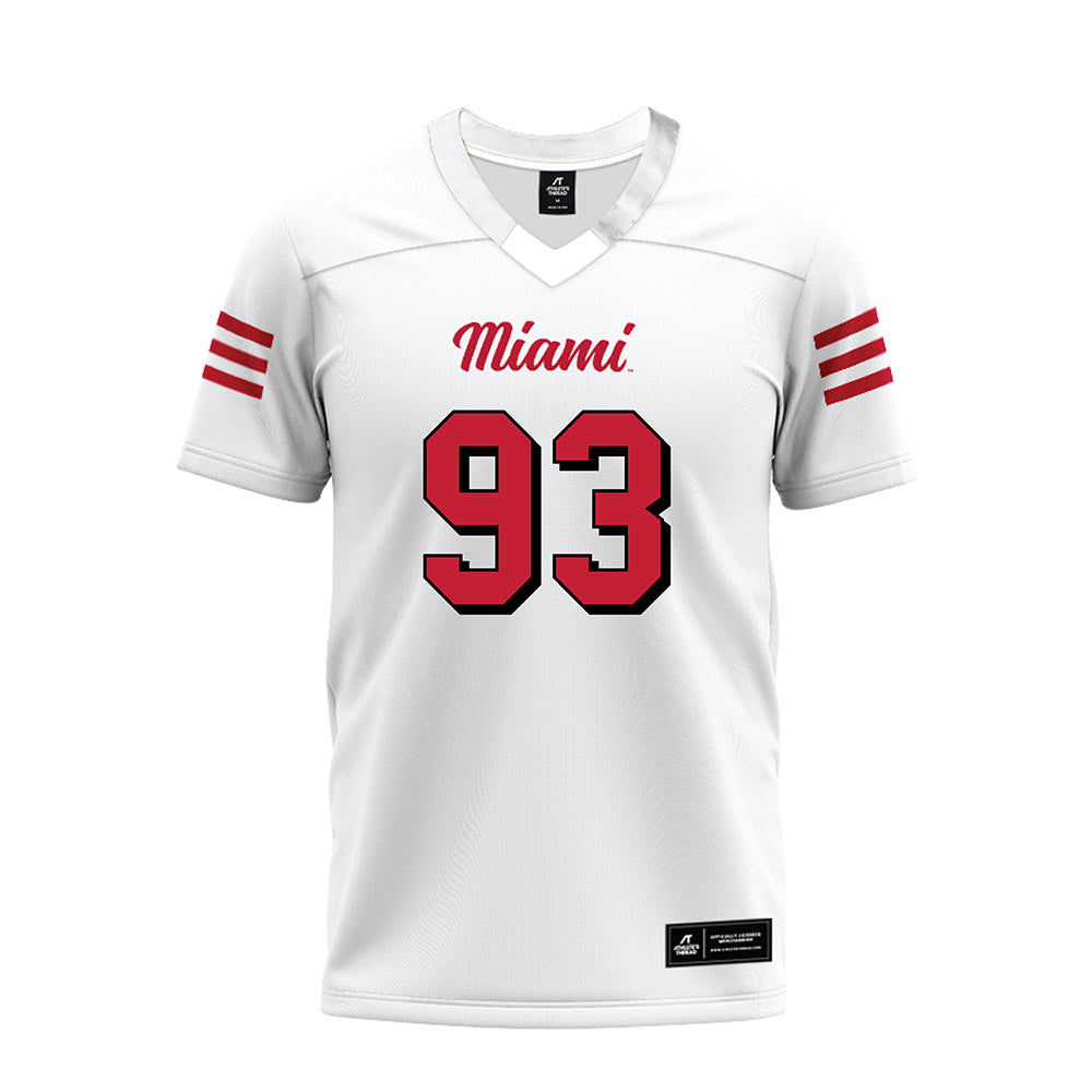 Miami of Ohio - NCAA Football : Logan Howell - 2024 White Premium Football Jersey-0