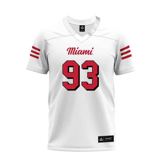 Miami of Ohio - NCAA Football : Logan Howell - 2024 White Premium Football Jersey-0