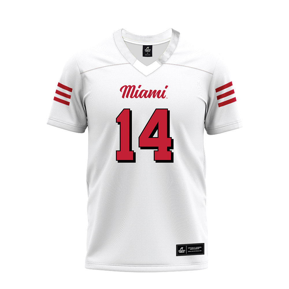 Miami of Ohio - NCAA Football : William Pressley - 2024 White Premium Football Jersey-0