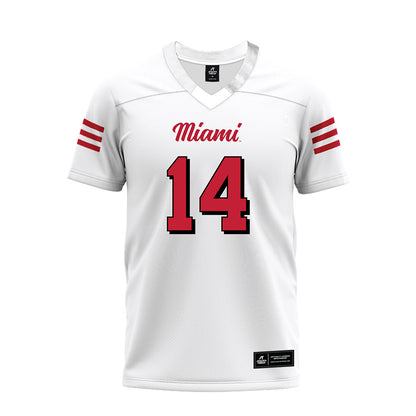 Miami of Ohio - NCAA Football : William Pressley - 2024 White Premium Football Jersey-0