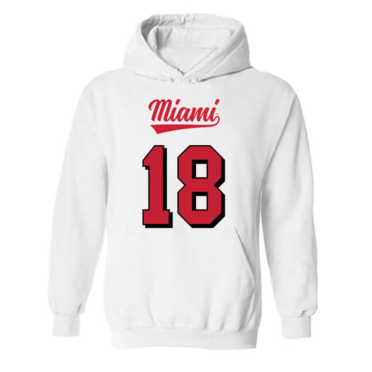 Miami of Ohio - NCAA Football : Justen Hodge - 2024 Replica Shersey Hooded Sweatshirt-0