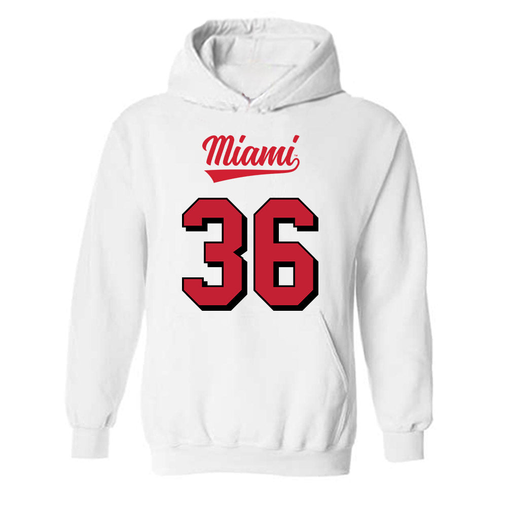 Miami of Ohio - NCAA Football : Tommy Thies - 2024 Replica Shersey Hooded Sweatshirt-0
