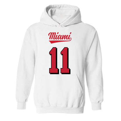 Miami of Ohio - NCAA Football : Isaiah Rollins - 2024 Replica Shersey Hooded Sweatshirt-0