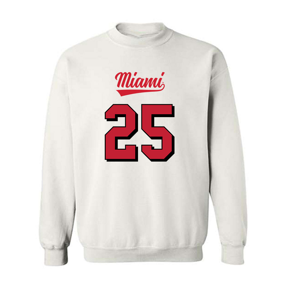 Miami of Ohio - NCAA Football : Ike Steward - 2024 Replica Shersey Crewneck Sweatshirt-0