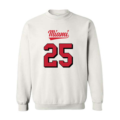 Miami of Ohio - NCAA Football : Ike Steward - 2024 Replica Shersey Crewneck Sweatshirt-0