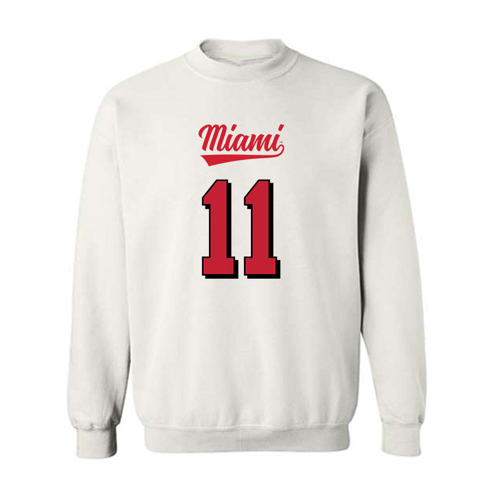 Miami of Ohio - NCAA Football : Drew Bellisari - 2024 Replica Shersey Crewneck Sweatshirt-0