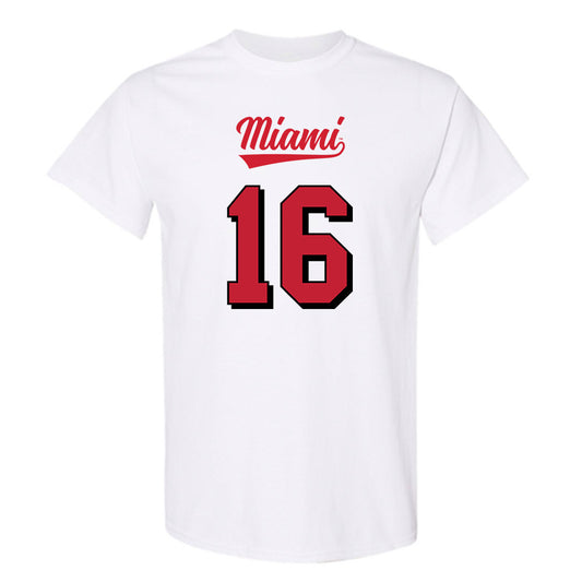 Miami of Ohio - NCAA Football : David McComb - 2024 Replica Shersey T-Shirt-0