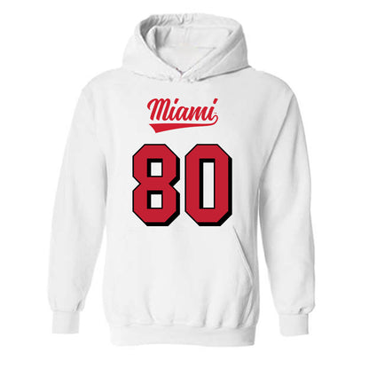 Miami of Ohio - NCAA Football : Michael Parrish - 2024 Replica Shersey Hooded Sweatshirt-0
