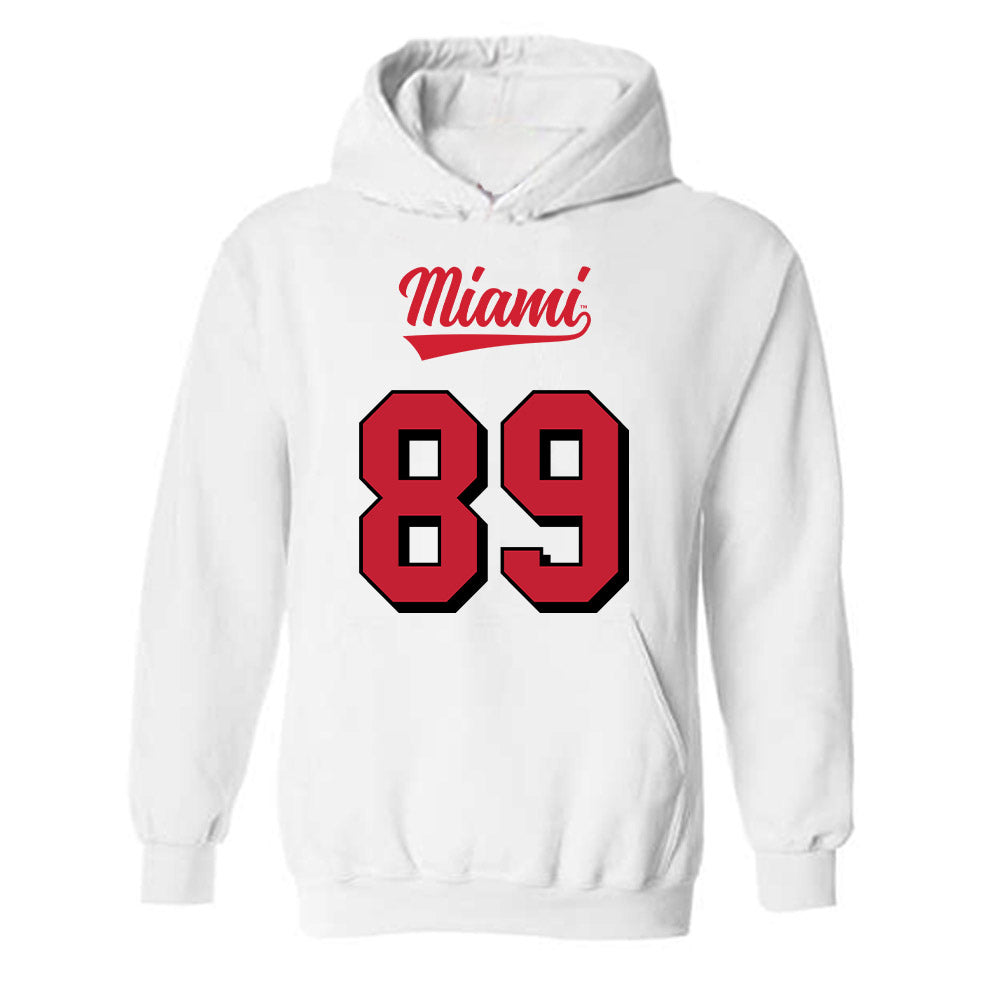 Miami of Ohio - NCAA Football : Brayden Boeing - 2024 Replica Shersey Hooded Sweatshirt-0