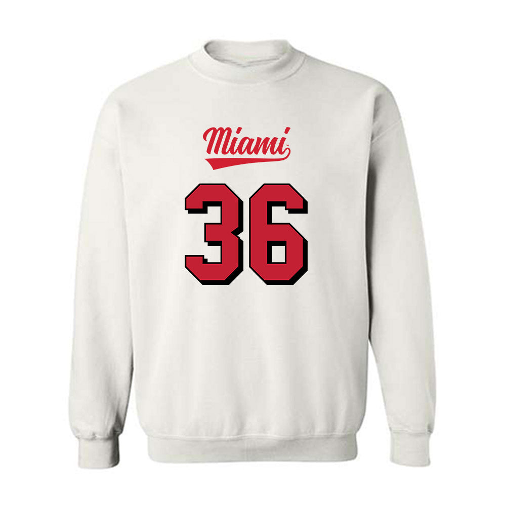 Miami of Ohio - NCAA Football : Tommy Thies - 2024 Replica Shersey Crewneck Sweatshirt-0