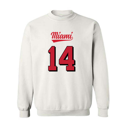 Miami of Ohio - NCAA Football : William Pressley - 2024 Replica Shersey Crewneck Sweatshirt-0