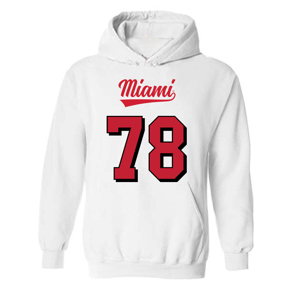 Miami of Ohio - NCAA Football : Devontae Armstrong - 2024 Replica Shersey Hooded Sweatshirt-0
