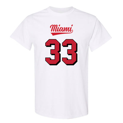 Miami of Ohio - NCAA Football : Harrison Brewster - 2024 Replica Shersey T-Shirt-0