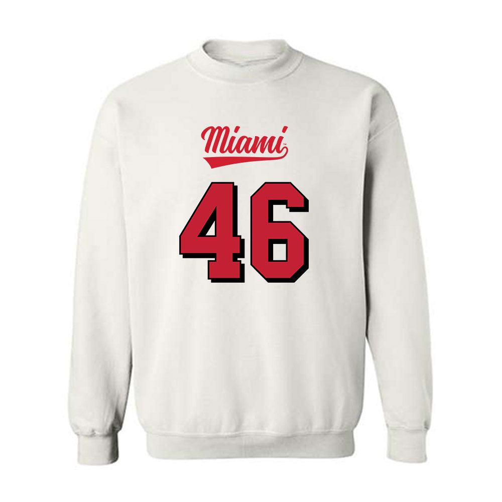 Miami of Ohio - NCAA Football : Luke Myers - 2024 Replica Shersey Crewneck Sweatshirt-0
