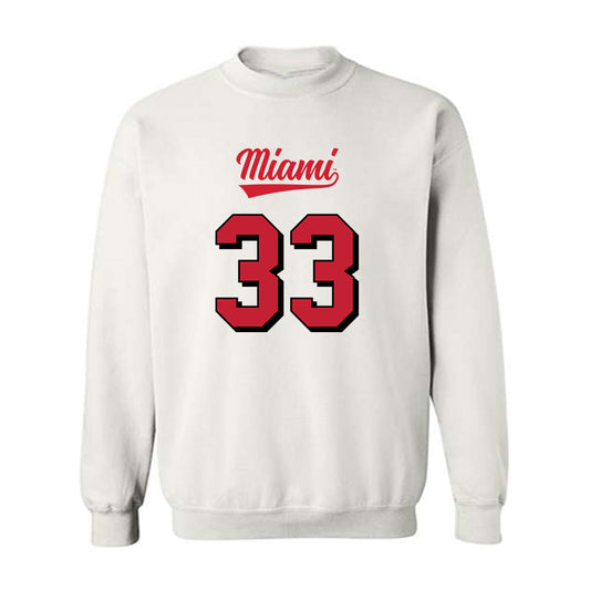 Miami of Ohio - NCAA Football : Harrison Brewster - 2024 Replica Shersey Crewneck Sweatshirt-0