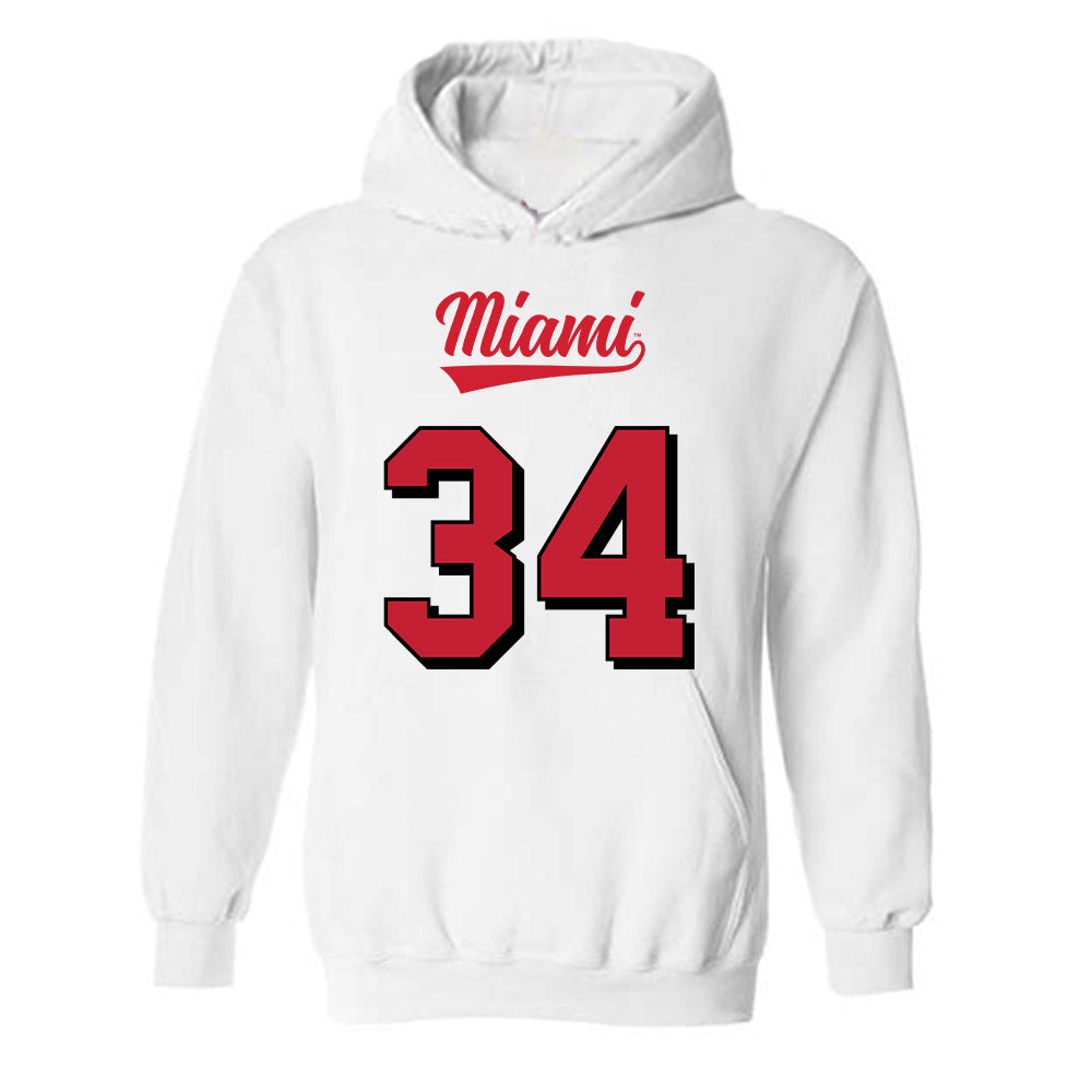 Miami of Ohio - NCAA Football : Amir Morelan - 2024 Replica Shersey Hooded Sweatshirt-0
