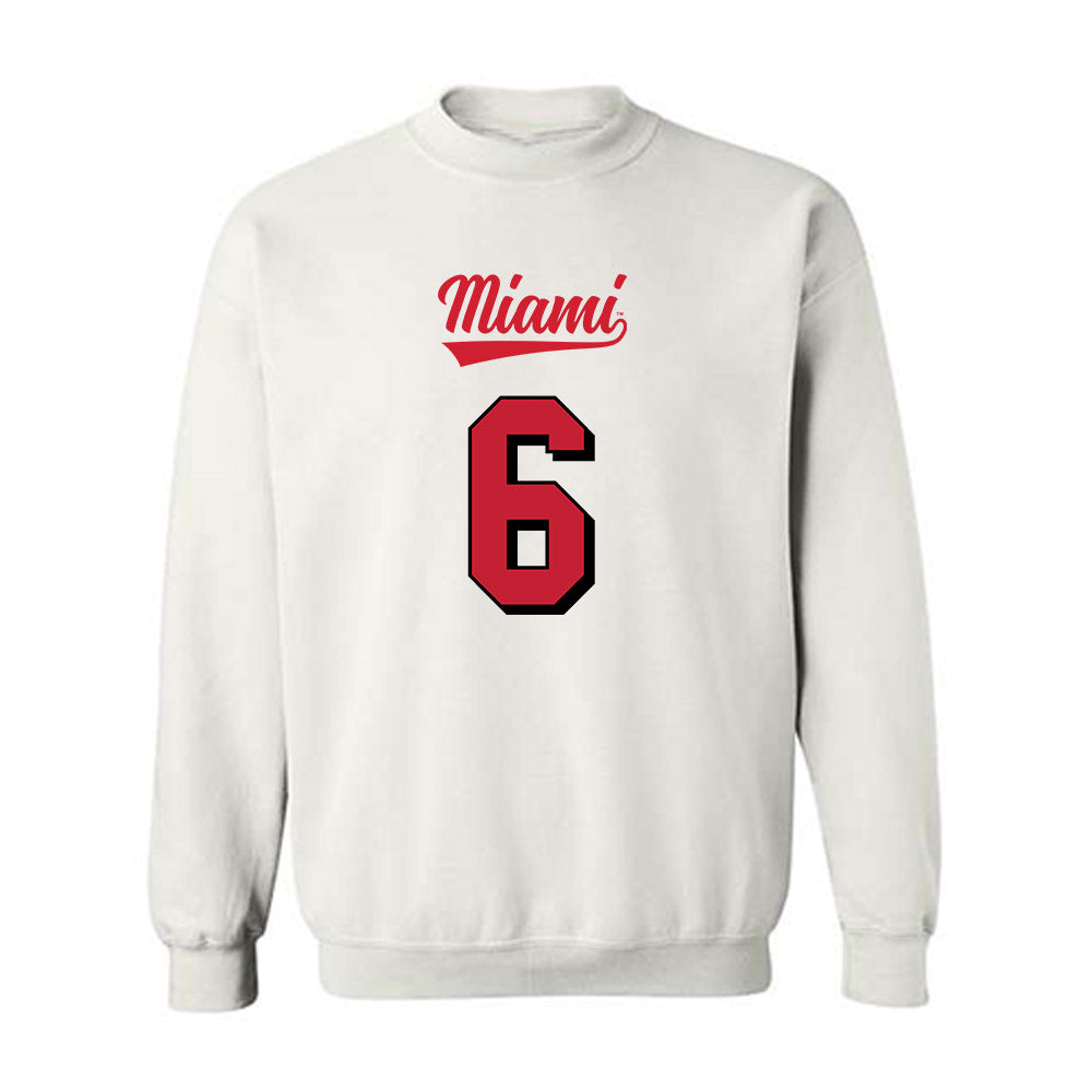 Miami of Ohio - NCAA Football : Caleb Heavner - 2024 Replica Shersey Crewneck Sweatshirt-0