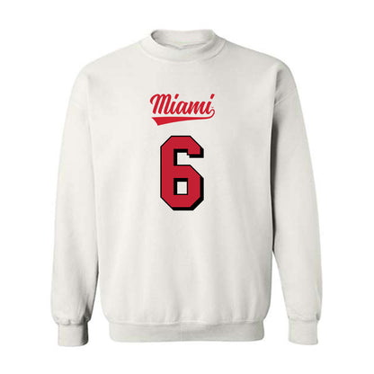 Miami of Ohio - NCAA Football : Caleb Heavner - 2024 Replica Shersey Crewneck Sweatshirt-0