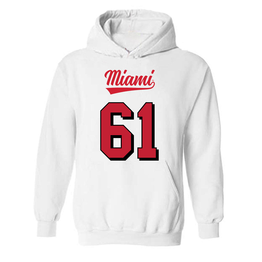 Miami of Ohio - NCAA Football : Andrew Lowry - 2024 Replica Shersey Hooded Sweatshirt-0