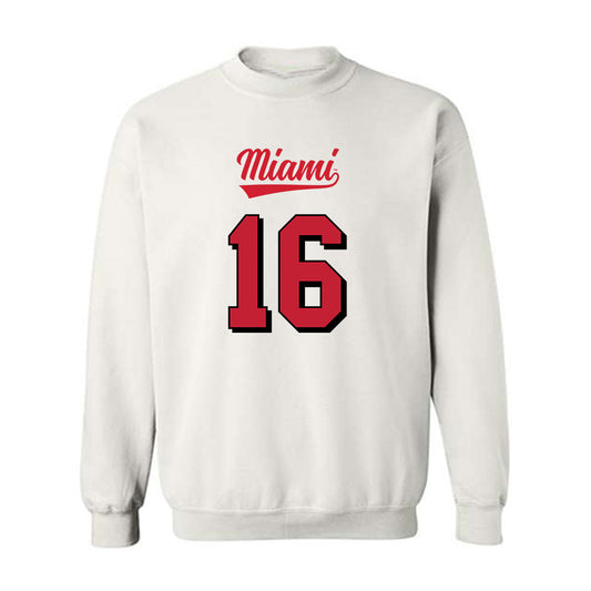 Miami of Ohio - NCAA Football : David McComb - 2024 Replica Shersey Crewneck Sweatshirt-0