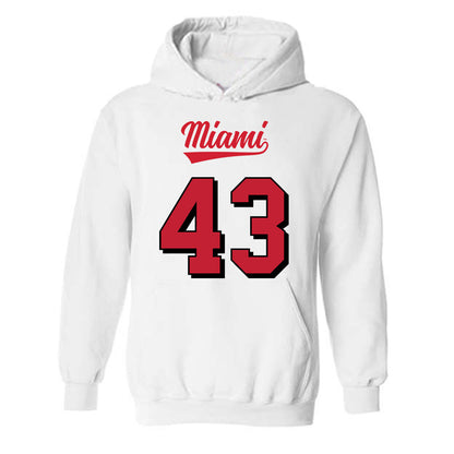 Miami of Ohio - NCAA Football : Grant Lyons - 2024 Replica Shersey Hooded Sweatshirt