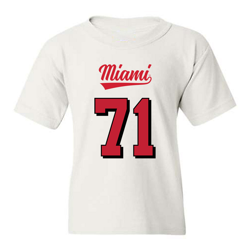 Miami of Ohio - NCAA Football : Lucas Barnes - 2024 Replica Shersey Youth T-Shirt-0