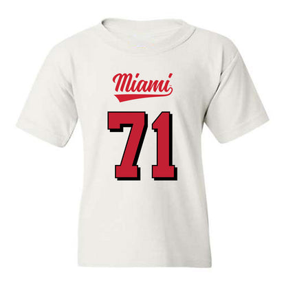 Miami of Ohio - NCAA Football : Lucas Barnes - 2024 Replica Shersey Youth T-Shirt-0