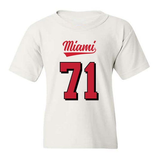 Miami of Ohio - NCAA Football : Lucas Barnes - 2024 Replica Shersey Youth T-Shirt-0