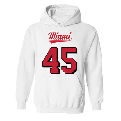 Miami of Ohio - NCAA Football : Ryan Stolarski - 2024 Replica Shersey Hooded Sweatshirt-0