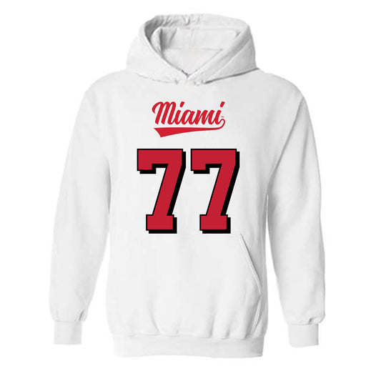 Miami of Ohio - Football Alumni : Austin Uke - 2024 Replica Shersey Hooded Sweatshirt-0